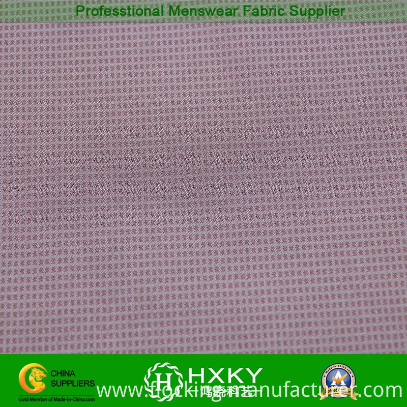 Phantom Checks Dobby Polyester Fabric with Cation Fiber for Jacket